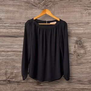 LOFT Midnight‎ Black long sleeve blouse
